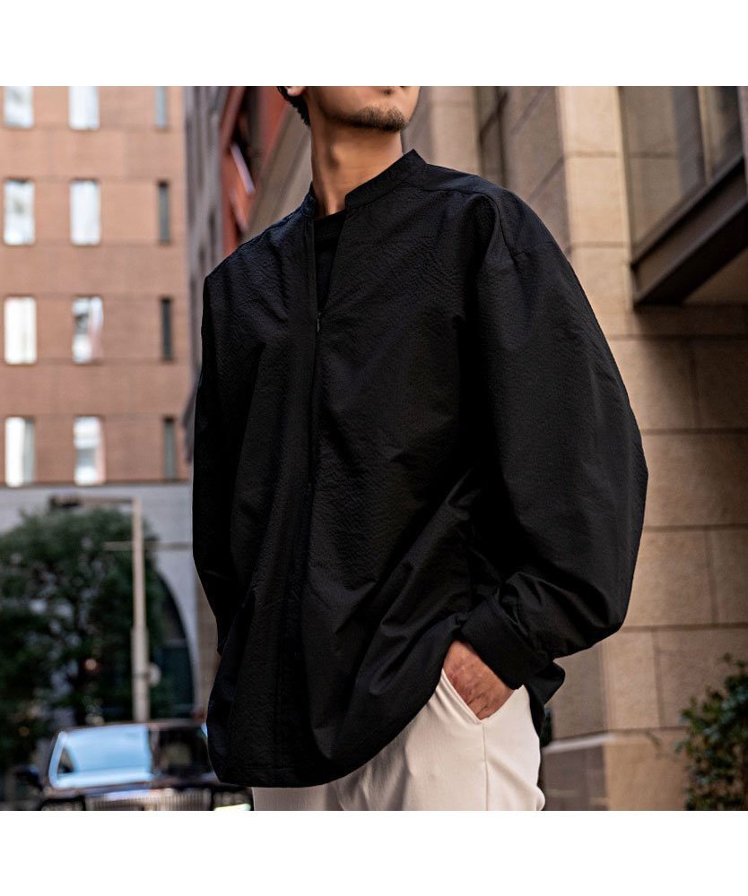【シルバーバレット/SILVER BULLET / MEN】のCavariA スキッパースタンドカラーオーバー長袖シャツ 大人の最旬トレンドファッション＆コーディネート founy(ファウニー) 　ファッション　Fashion　メンズファッション　Fashion for Men　インナー　Innerwear　ジップ　Zip, Zipper　スタンド　Stand Collar, Upright Stand　トレンド　Trend, Trending Now　長袖　Long Sleeve, Full Sleeve　フロント　Front, Front Design　リラックス　Relax, Relaxed Fit　 other-1|ID: prp329100004989948 ipo3291000000037376641