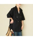 【フリークスストア/FREAK'S STORE】の麻調 ダブルテーラード 半袖 ジャケット【限定展開】 25SS 大人の最旬トレンドファッション＆コーディネート founy(ファウニー) ファッション Fashion レディースファッション Fashion for Women アウター Coat / Outerwear Collection レディースジャケット・軽アウター Jackets 2025年 2025 2025春夏・S/S Spring/Summer 2025 SS25 ジャケット Jacket, Outerwear ダブル Double, Double-Breasted ビッグ Big, Oversized マニッシュ Mannish, Boyish リネン Linen, Linen Fabric 半袖 Short Sleeve, Half Sleeve 夏 Summer S/S・春夏 SS, Spring/Summer, Warm Season thumbnail ブラック|ID: prp329100004990016 ipo3291000000037376983