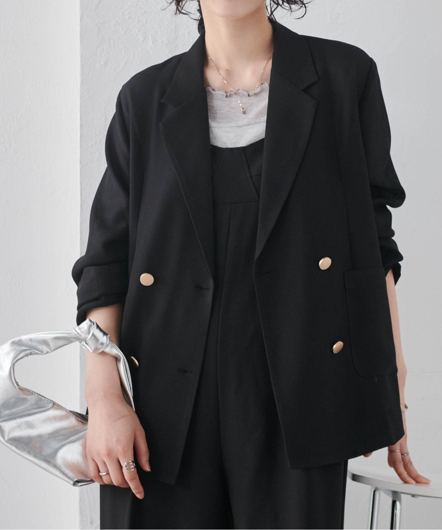 【ラナン/Ranan】のRanan/メッシュダブルジャケット 大人の最旬トレンドファッション＆コーディネート founy(ファウニー) 　ファッション　Fashion　レディースファッション　Fashion for Women　アウター　Coat / Outerwear Collection　レディースジャケット・軽アウター　Jackets　ジャケット　Jacket, Outerwear　ダブル　Double, Double-Breasted　デニム　Denim, Jeans Material　ポケット　Pocket, Pocket Detail　メッシュ　Mesh, Net Fabric　エレガント 上品　Elegant　夏　Summer　春　Spring　S/S・春夏　SS, Spring/Summer, Warm Season　 other-1|ID: prp329100004990018 ipo3291000000037376991