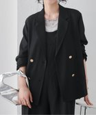 【ラナン/Ranan】のRanan/メッシュダブルジャケット 大人の最旬トレンドファッション＆コーディネート founy(ファウニー) ファッション Fashion レディースファッション Fashion for Women アウター Coat / Outerwear Collection レディースジャケット・軽アウター Jackets ジャケット Jacket, Outerwear ダブル Double, Double-Breasted デニム Denim, Jeans Material ポケット Pocket, Pocket Detail メッシュ Mesh, Net Fabric エレガント 上品 Elegant 夏 Summer 春 Spring S/S・春夏 SS, Spring/Summer, Warm Season thumbnail ブラック|ID: prp329100004990018 ipo3291000000037376992