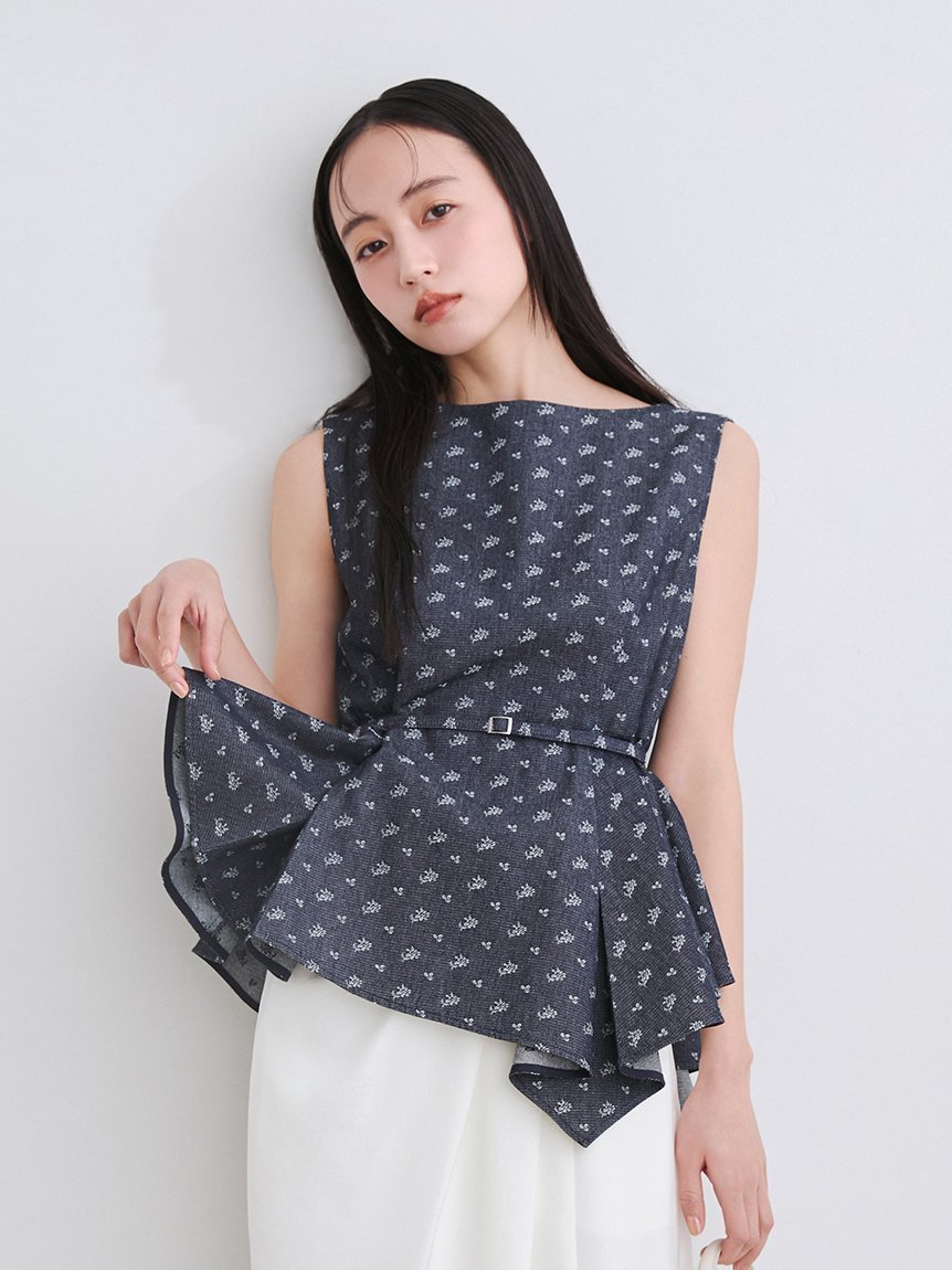 【フレイ アイディー/FRAY I.D】のアシメペプラムチュニック インテリア・キッズ・メンズ・レディースファッション・服の通販 founy(ファウニー) 　ファッション　Fashion　レディースファッション　Fashion for Women　トップス・カットソー　Cut & Sew Tops　アシンメトリー　Asymmetrical Style　春　Spring　スマート　Smart, Elegant　チュニック　Tunic, Long Top　ペプラム　Peplum, Flared Hem　ボンディング　Bonding, Bonded Fabric　メタル　Metal, Metal Parts　メッシュ　Mesh, Net Fabric　モダン　Modern, Contemporary　S/S・春夏　SS, Spring/Summer, Warm Season　夏　Summer　エレガント 上品　Elegant　ビジネス 仕事 通勤　Business / Work / Commuting　IND[088]|ID: prp329100004990024 ipo3291000000037377026
