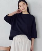 【コムサイズム/COMME CA ISM】の【接触冷感】7分袖 カットソー 大人の最旬トレンドファッション＆コーディネート founy(ファウニー) ファッション Fashion レディースファッション Fashion for Women トップス・カットソー Cut & Sew Tops カットソー・ベーシックTシャツ Cut-and-Sewn Tops / Stretch Tees & Basics 春 Spring カットソー Cut and Sewn Top シンプル Simple, Minimal S/S・春夏 SS, Spring/Summer, Warm Season 夏 Summer エレガント 上品 Elegant thumbnail ネイビー|ID: prp329100004990044 ipo3291000000037377155