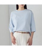 【コムサイズム/COMME CA ISM】の【接触冷感】7分袖 カットソー 大人の最旬トレンドファッション＆コーディネート founy(ファウニー) ファッション Fashion レディースファッション Fashion for Women トップス・カットソー Cut & Sew Tops カットソー・ベーシックTシャツ Cut-and-Sewn Tops / Stretch Tees & Basics 春 Spring カットソー Cut and Sewn Top シンプル Simple, Minimal S/S・春夏 SS, Spring/Summer, Warm Season 夏 Summer エレガント 上品 Elegant thumbnail サックス|ID: prp329100004990044 ipo3291000000037377156