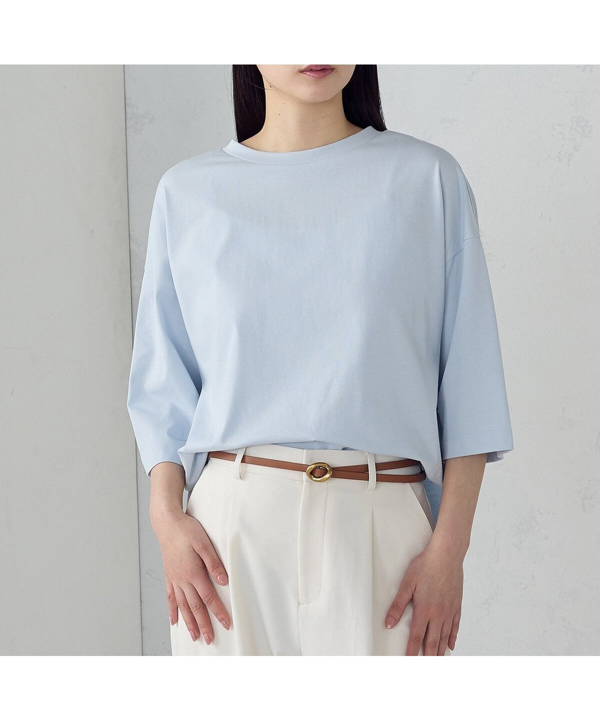 【コムサイズム/COMME CA ISM】の【接触冷感】7分袖 カットソー インテリア・キッズ・メンズ・レディースファッション・服の通販 founy(ファウニー) 　ファッション　Fashion　レディースファッション　Fashion for Women　トップス・カットソー　Cut & Sew Tops　カットソー・ベーシックTシャツ　Cut-and-Sewn Tops / Stretch Tees & Basics　春　Spring　カットソー　Cut and Sewn Top　シンプル　Simple, Minimal　S/S・春夏　SS, Spring/Summer, Warm Season　夏　Summer　エレガント 上品　Elegant　サックス|ID: prp329100004990044 ipo3291000000037377156