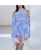 【スナイデル/SNIDEL】のデザインシャツレイヤードニットトップス 大人の最旬トレンドファッション＆コーディネート founy(ファウニー) ファッション Fashion レディースファッション Fashion for Women トップス・カットソー Cut & Sew Tops ニット Knit Tops & Sweaters シャツ・ブラウス・オフィスカジュアル Elegant Blouses & Button-Ups インナー Innerwear ウェーブ Wavy Pattern ギャザー Gathered, Ruffled コンパクト Compact, Small Size ストレート Straight, Straight Cut スマート Smart, Elegant チュニック Tunic, Long Top フロント Front, Front Design 無地 Plain, Solid Color リボン Ribbon, Bow おすすめ Recommended / Our Picks thumbnail SAX[083]|ID: prp329100004990052 ipo3291000000037377190