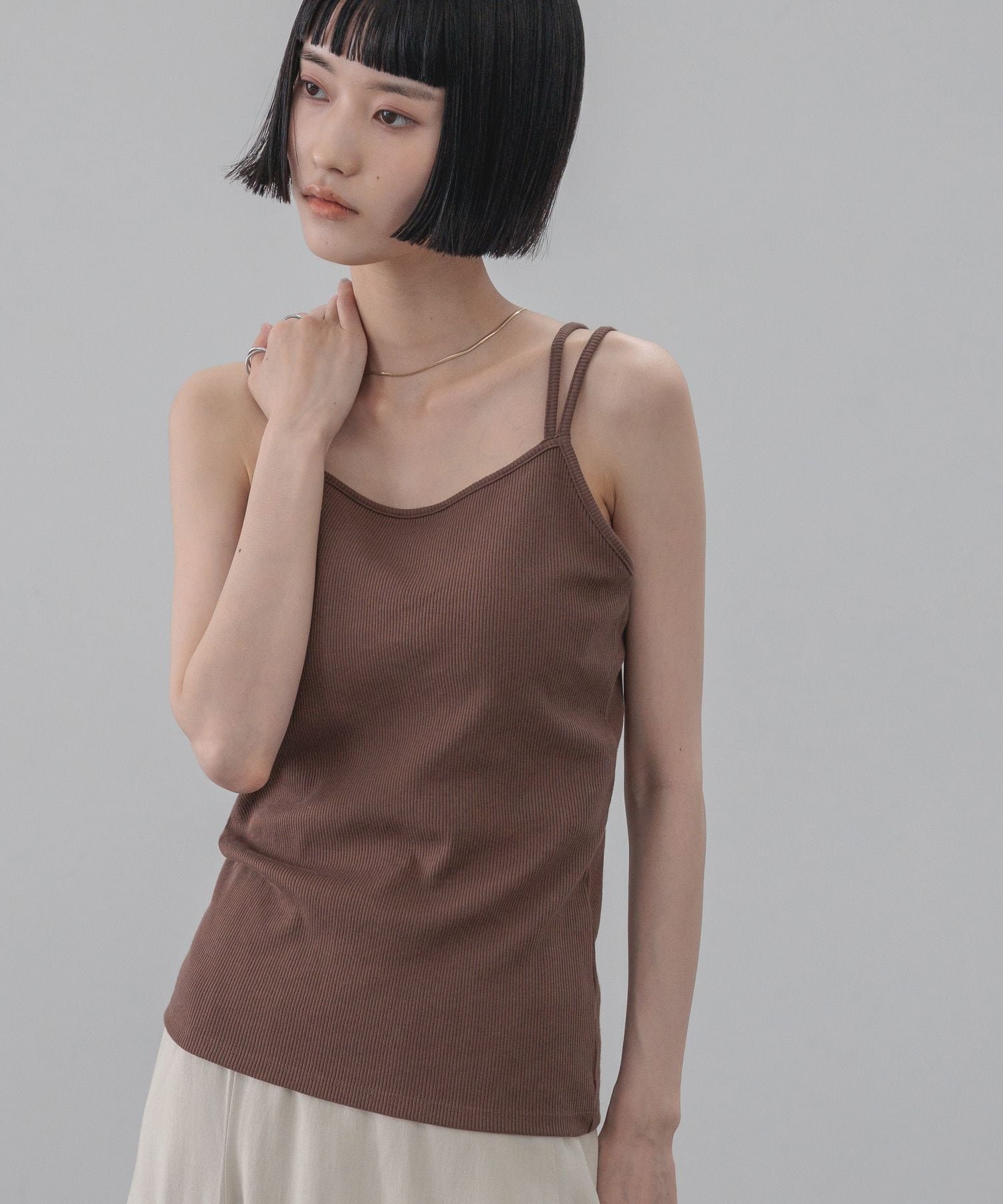 【ローリーズファーム/LOWRYS FARM】のスタイルUPクロスカップキャミ インテリア・キッズ・メンズ・レディースファッション・服の通販 founy(ファウニー) 　ファッション　Fashion　レディースファッション　Fashion for Women　トップス・カットソー　Cut & Sew Tops　キャミソール&ノースリーブ　Camisoles & Sleeveless Tops　キャミソール　Camisole, Spaghetti Strap Top　クロップド　Cropped, Short Length　テレコ　Ribbed, Rib Stitch　バランス　Balance, Style Balance　ブラウン55|ID: prp329100004990055 ipo3291000000037377207
