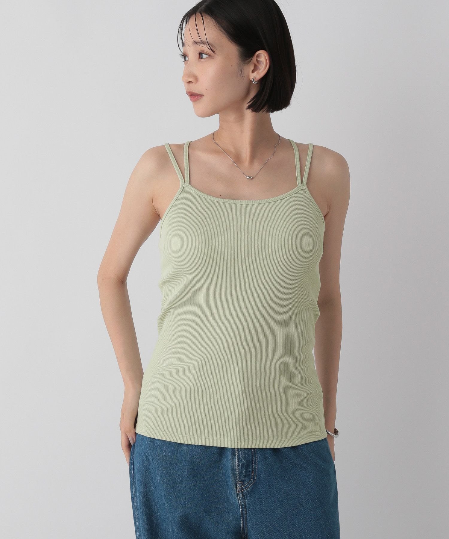 【ローリーズファーム/LOWRYS FARM】のスタイルUPクロスカップキャミ インテリア・キッズ・メンズ・レディースファッション・服の通販 founy(ファウニー) 　ファッション　Fashion　レディースファッション　Fashion for Women　トップス・カットソー　Cut & Sew Tops　キャミソール&ノースリーブ　Camisoles & Sleeveless Tops　キャミソール　Camisole, Spaghetti Strap Top　クロップド　Cropped, Short Length　テレコ　Ribbed, Rib Stitch　バランス　Balance, Style Balance　グリーン|ID: prp329100004990055 ipo3291000000037377209