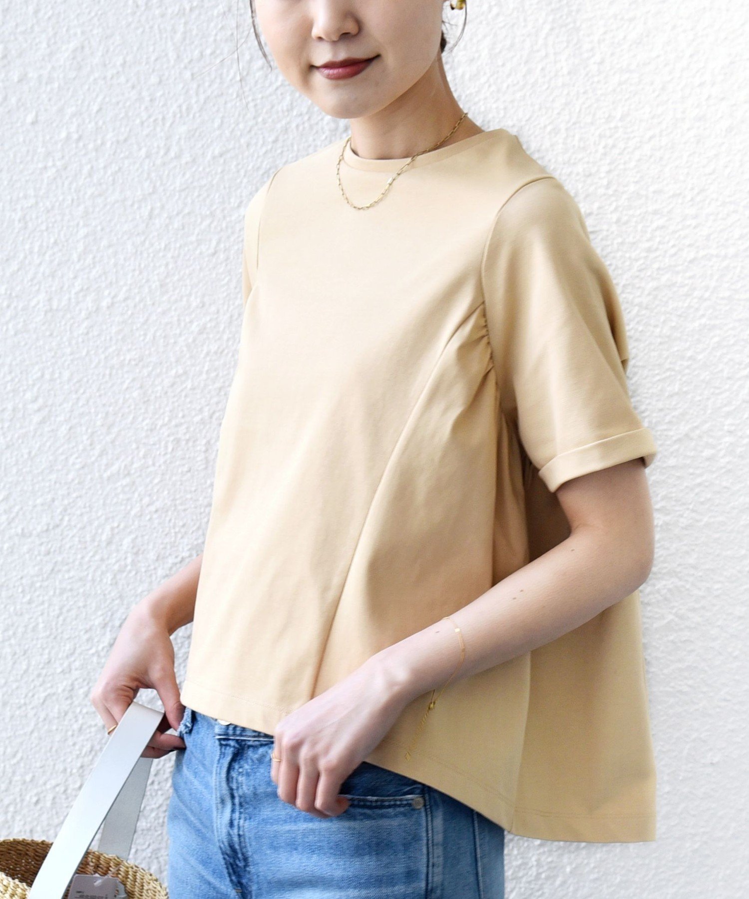 【シップス/SHIPS】の【WEB限定】 接触冷感 オーガニック コットン バック ギャザー トップス 大人の最旬トレンドファッション＆コーディネート founy(ファウニー) 　ファッション　Fashion　レディースファッション　Fashion for Women　トップス・カットソー　Cut & Sew Tops　オーガニック　Organic Cotton　カットソー　Cut and Sewn Top　ギャザー　Gathered, Ruffled　シンプル　Simple, Minimal　デニム　Denim, Jeans Material　ポケット　Pocket, Pocket Detail　おすすめ　Recommended / Our Picks　夏　Summer　ビジネス 仕事 通勤　Business / Work / Commuting　2026年　2026　2026春夏・S/S　Spring/Summer 2026 SS26　 other-1|ID: prp329100004990060 ipo3291000000037377230