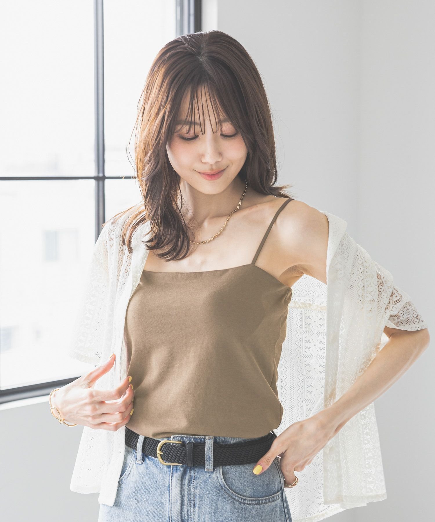 【グローバルワーク/GLOBAL WORK】のWingコラボ/Fffit エフィット/カップ付きキャミ/291149 インテリア・キッズ・メンズ・レディースファッション・服の通販 founy(ファウニー) 　ファッション　Fashion　レディースファッション　Fashion for Women　トップス・カットソー　Cut & Sew Tops　キャミソール&ノースリーブ　Camisoles & Sleeveless Tops　アンダー　Underwear Essentials　インナー　Innerwear　カッティング　Cutting Detail　キャミ　Camisole, Cami Top　コラボ　Collaboration, Collab　ショート　Short, Short Length　ジャケット　Jacket, Outerwear　フィット　Fit, Slim Fit　抗菌　Antibacterial, Bacteria-Resistant　ブラウン54|ID: prp329100004990074 ipo3291000000037377331