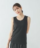 【グローバルワーク/GLOBAL WORK】のサラサラDRYクルータンク/636756 大人の最旬トレンドファッション＆コーディネート founy(ファウニー) ファッション Fashion レディースファッション Fashion for Women おすすめ Recommended / Our Picks インナー Innerwear カーディガン Cardigan, Knitwear ストレッチ Stretch, Stretchy Fabric タンク Tank Top, Sleeveless Top テレコ Ribbed, Rib Stitch デニム Denim, Jeans Material トレンド Trend, Trending Now ボーダー Border, Stripe 吸水 Absorbent, Quick-Dry 夏 Summer 無地 Plain, Solid Color thumbnail ブラック09|ID: prp329100004990076 ipo3291000000037377343