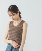 【グローバルワーク/GLOBAL WORK】のサラサラDRYクルータンク/636756 大人の最旬トレンドファッション＆コーディネート founy(ファウニー) ファッション Fashion レディースファッション Fashion for Women おすすめ Recommended / Our Picks インナー Innerwear カーディガン Cardigan, Knitwear ストレッチ Stretch, Stretchy Fabric タンク Tank Top, Sleeveless Top テレコ Ribbed, Rib Stitch デニム Denim, Jeans Material トレンド Trend, Trending Now ボーダー Border, Stripe 吸水 Absorbent, Quick-Dry 夏 Summer 無地 Plain, Solid Color thumbnail ブラウンマルチボーダー58|ID: prp329100004990076 ipo3291000000037377345
