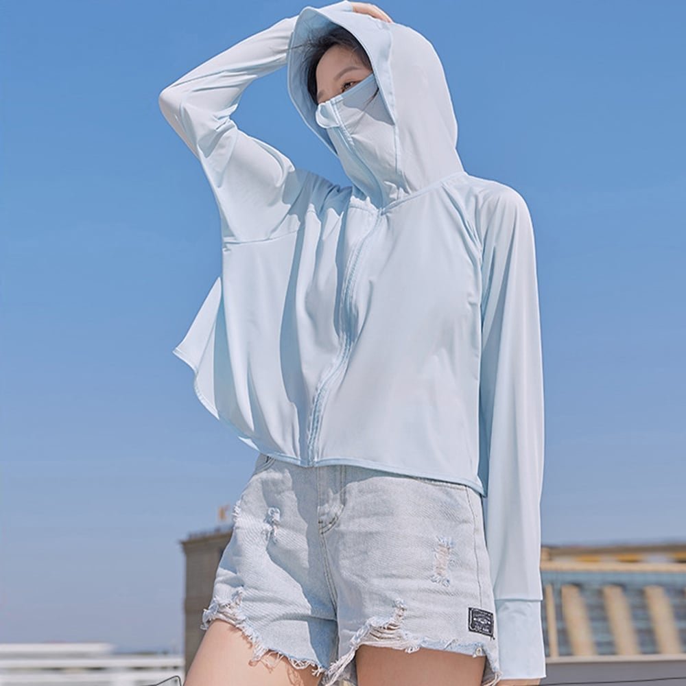 【ミニミニストア/miniministore】の日焼け止めパーカー 薄手 ラッシュガード インテリア・キッズ・メンズ・レディースファッション・服の通販 founy(ファウニー) 　ファッション　Fashion　レディースファッション　Fashion for Women　トップス・カットソー　Cut & Sew Tops　レディースパーカー・カジュアルフーディー　Casual Hoodies & Sweatshirts　アウトドア　Outdoor Clothing　洗える　Machine Washable　カーディガン　Cardigan, Knitwear　吸水　Absorbent, Quick-Dry　サマー　Summer, Summer Style　スポーツ　Sports, Activewear　長袖　Long Sleeve, Full Sleeve　パーカー　Hoodie, Parka　羽織　Haori, Light Jacket　ラベンダー　Lavender　ランニング　Running, Running Wear, Activewear, Jogging　夏　Summer　ライトブルー|ID: prp329100004990077 ipo3291000000037377348