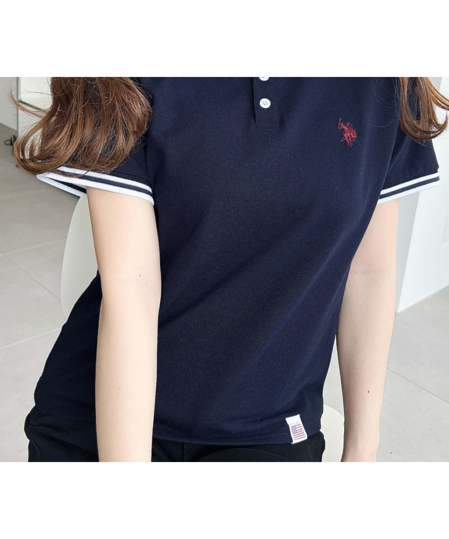 【モーメントプラス/moment+ / MEN】のU.S.POLO ASSN.ワンポイント刺繍配色ラインリブ半袖ポロシャツ インテリア・キッズ・メンズ・レディースファッション・服の通販 founy(ファウニー) 　ファッション　Fashion　メンズファッション　Fashion for Men　シンプル　Simple, Minimal　スラックス　Slacks, Dress Pants　デニム　Denim, Jeans Material　トレンド　Trend, Trending Now　定番　Standard, Basic Item　フリル　Frill, Ruffle　ベーシック　Basic, Essential　ポロシャツ　Polo Shirt, Collared Tee　半袖　Short Sleeve, Half Sleeve　ワンポイント　One Point, Statement Accent　再入荷　Restock / Back in Stock　プチプライス・低価格　Affordable / Budget Price　ネイビー|ID: prp329100004990080 ipo3291000000037377364