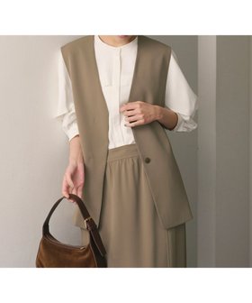【ビューティ&ユース ユナイテッドアローズ/BEAUTY&YOUTH / UNITED ARROWS】の【WEB限定 Wardrobe DAILY MINIMAL】ダブルクロス リボンベルトジレ ウォッシャブル 大人の最旬トレンドファッション＆コーディネート founy(ファウニー) ファッション Fashion レディースファッション Fashion for Women アウター Coat / Outerwear Collection トップス・カットソー Cut & Sew Tops ベスト&ジレ / 重ね着スタイル Vests & Gilets ベルト&ウエストマーク Belts & Waist Accessories ウォッシャブル Machine Washable オケージョン Occasion Wear シンプル Simple, Minimal ジャケット Jacket, Outerwear とろみ Fluid, Flowy Fabric ダブル Double, Double-Breasted フロント Front, Front Design ラップ Wrap, Wrap Design リボン Ribbon, Bow ワイド Wide, Wide Fit おすすめ Recommended / Our Picks エレガント 上品 Elegant セレモニー Ceremony ビジネス 仕事 通勤 Business / Work / Commuting |ID:prp329100004990081