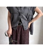 【ドゥドゥ/DouDou】の【WEB限定】リヨセルデニム半袖シャツ 大人の最旬トレンドファッション＆コーディネート founy(ファウニー) ファッション Fashion レディースファッション Fashion for Women トップス・カットソー Cut & Sew Tops シャツ・ブラウス・オフィスカジュアル Elegant Blouses & Button-Ups ギャザー Gathered, Ruffled 切替 Switching, Contrast Panel シンプル Simple, Minimal スマート Smart, Elegant スリーブ Sleeve, Long Sleeve / Short Sleeve デニム Denim, Jeans Material フレンチ French, French Style 半袖 Short Sleeve, Half Sleeve 羽織 Haori, Light Jacket S/S・春夏 SS, Spring/Summer, Warm Season 再入荷 Restock / Back in Stock 夏 Summer 2026年 2026 2026春夏・S/S Spring/Summer 2026 SS26 thumbnail ブラック|ID: prp329100004990083 ipo3291000000037377377