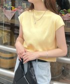 【フューティアランド/futier land】のフレンチスリーブサマーニットトップス/Tシャツ ライトイエロー|ID: prp329100004990084 ipo3291000000037377384