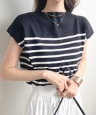 【フューティアランド/futier land】のフレンチスリーブサマーニットトップス/Tシャツ ブラック系その他|ID: prp329100004990084 ipo3291000000037377389