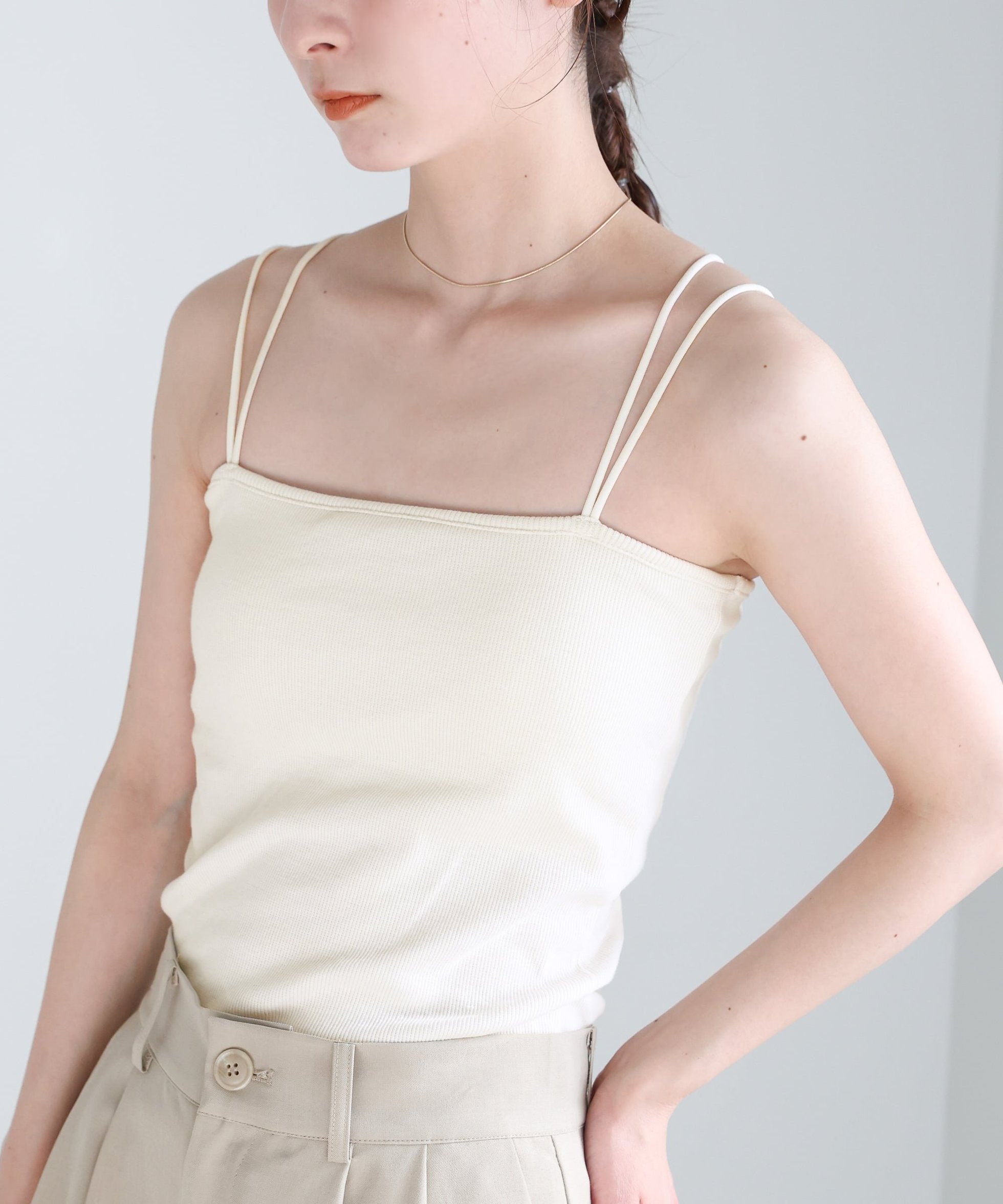【セレクトモカ/SELECT MOCA】のダブルストラップカップ付きキャミソール インテリア・キッズ・メンズ・レディースファッション・服の通販 founy(ファウニー) 　ファッション　Fashion　レディースファッション　Fashion for Women　トップス・カットソー　Cut & Sew Tops　キャミソール&ノースリーブ　Camisoles & Sleeveless Tops　おすすめ　Recommended / Our Picks　アンダー　Underwear Essentials　キャミ　Camisole, Cami Top　キャミソール　Camisole, Spaghetti Strap Top　トレンド　Trend, Trending Now　ベーシック　Basic, Essential　ラップ　Wrap, Wrap Design　今季　This Season, Current Season　アイボリー-01|ID: prp329100004990087 ipo3291000000037377398