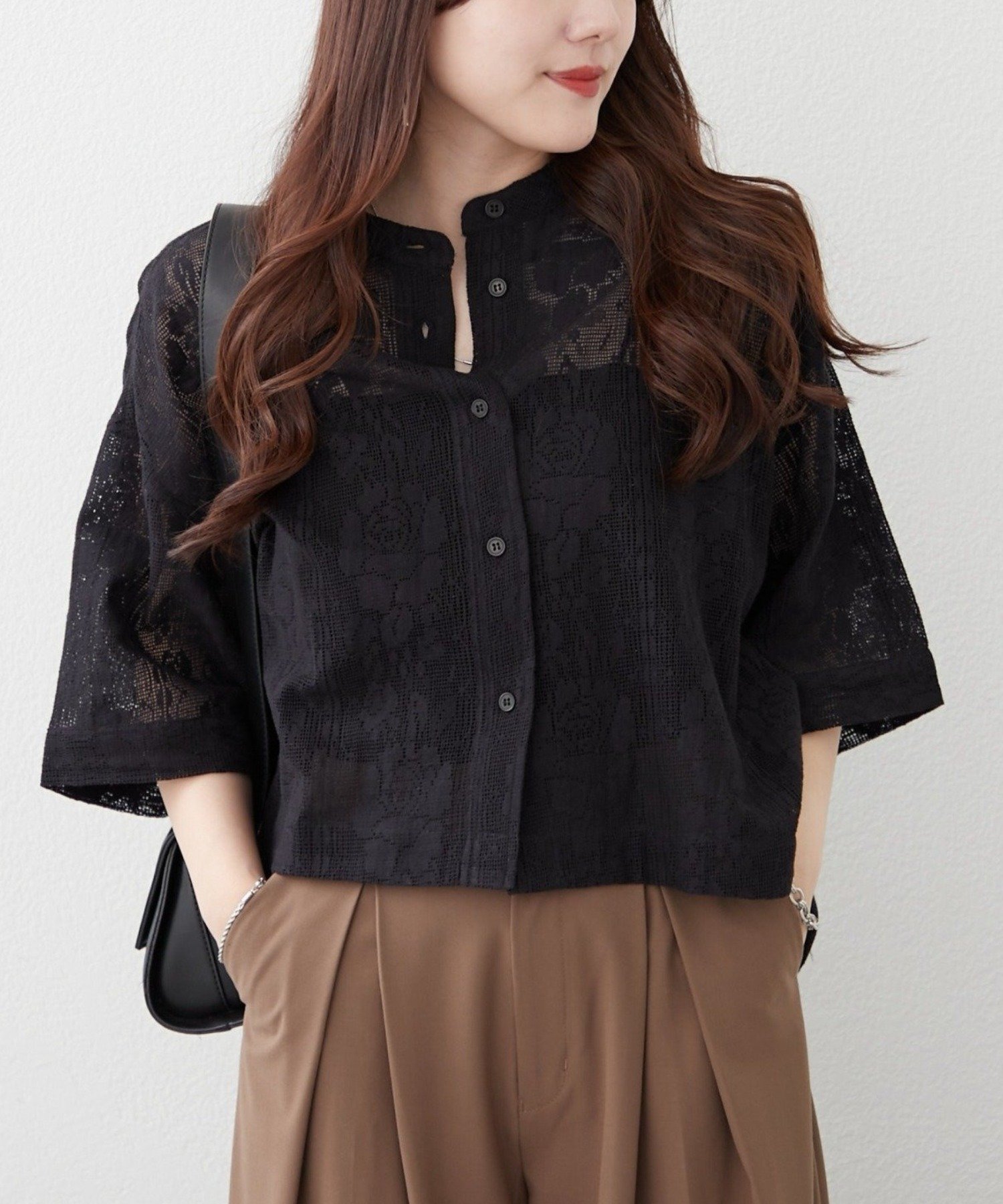 【アンドフォーエバー/RMAF】の【NAO】フラワーレースブラウス インテリア・キッズ・メンズ・レディースファッション・服の通販 founy(ファウニー) 　ファッション　Fashion　レディースファッション　Fashion for Women　トップス・カットソー　Cut & Sew Tops　シャツ・ブラウス・オフィスカジュアル　Elegant Blouses & Button-Ups　インナー　Innerwear　春　Spring　スマート　Smart, Elegant　レース　Lace, Lace Fabric　再入荷　Restock / Back in Stock　おすすめ　Recommended / Our Picks　2026年　2026　2026春夏・S/S　Spring/Summer 2026 SS26　ブラック|ID: prp329100004990090 ipo3291000000037377414
