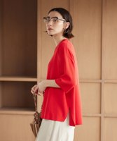 【ビューティ&ユース ユナイテッドアローズ/BEAUTY&YOUTH / UNITED ARROWS】のハーフスリーブ ニットプルオーバー ウォッシャブル 大人の最旬トレンドファッション＆コーディネート founy(ファウニー) ファッション Fashion レディースファッション Fashion for Women トップス・カットソー Cut & Sew Tops ニット Knit Tops & Sweaters カジュアルプルオーバー・ニットトップス Pullovers & Knit Tops / Casual Pullovers ウォッシャブル Machine Washable スリット Slit, Slit Detail スリーブ Sleeve, Long Sleeve / Short Sleeve ハーフ Half, Half-Length フラット Flat, Flat Shoes ボトム Bottoms, Lower Wear ラウンド Round, Round Neck リラックス Relax, Relaxed Fit エレガント 上品 Elegant |ID:prp329100004990096