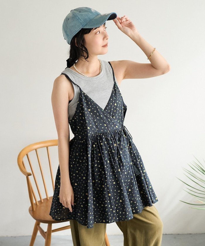 【フリークスストア/FREAK'S STORE】のインド カシュクールキャミチュニック インテリア・キッズ・メンズ・レディースファッション・服の通販 founy(ファウニー) 　ファッション　Fashion　レディースファッション　Fashion for Women　トップス・カットソー　Cut & Sew Tops　キャミソール&ノースリーブ　Camisoles & Sleeveless Tops　2026年　2026　2026春夏・S/S　Spring/Summer 2026 SS26　インド　Indian Textile　インナー　Innerwear　ギャザー　Gathered, Ruffled　タッセル　Tassel, Fringe　チュニック　Tunic, Long Top　ラップ　Wrap, Wrap Design　ロング　Long, Long-Length　夏　Summer　S/S・春夏　SS, Spring/Summer, Warm Season　プリント/柄|ID: prp329100004990100 ipo3291000000037377486
