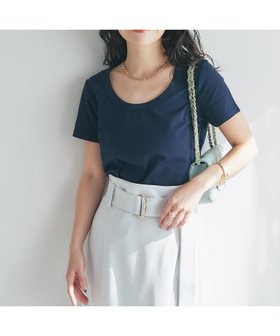 【ラブティックボンボン/La boutique BonBon】の【今すぐお届け!・デコルテ美人見え】UネックコンパクトTシャツ 大人の最旬トレンドファッション＆コーディネート founy(ファウニー) ファッション Fashion レディースファッション Fashion for Women トップス・カットソー Cut & Sew Tops シャツ・ブラウス・オフィスカジュアル Elegant Blouses & Button-Ups ロングTシャツ・Tシャツ Longline T-Shirts & Tees インナー Innerwear カーディガン Cardigan, Knitwear キャミワンピース Cami Dress, Slip Dress コンパクト Compact, Small Size シェイプ Shape, Slim Fit シンプル Simple, Minimal ジャケット Jacket, Outerwear ストレッチ Stretch, Stretchy Fabric スラックス Slacks, Dress Pants デコルテ Décolleté, Neckline デニム Denim, Jeans Material おすすめ Recommended / Our Picks |ID:prp329100004990101