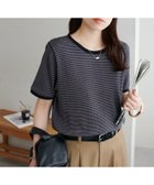 【ディスコート/Discoat】のリンガーボーダー5分袖 大人の最旬トレンドファッション＆コーディネート founy(ファウニー) ファッション Fashion レディースファッション Fashion for Women トップス・カットソー Cut & Sew Tops アクセサリー Fashion Accessories インナー Innerwear コンパクト Compact, Small Size シルバー Silver, Metallic Silver ジャケット Jacket, Outerwear とろみ Fluid, Flowy Fabric ダウン Down, Puffer デニム Denim, Jeans Material フィット Fit, Slim Fit フェミニン Feminine, Girly フレア Flare, Flared ボーダー Border, Stripe ワイド Wide, Wide Fit おすすめ Recommended / Our Picks thumbnail ブラック|ID: prp329100004990102 ipo3291000000037377496