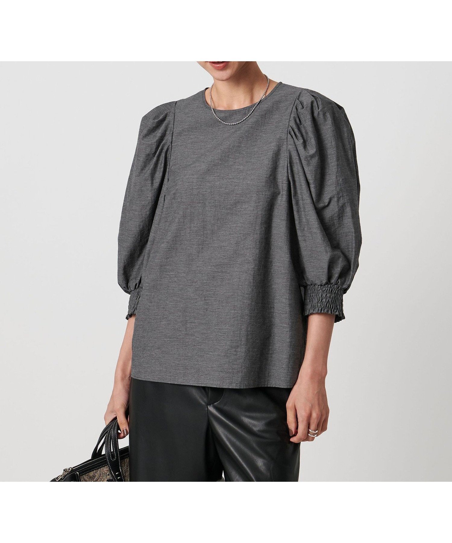 【ユナイテッドアローズ/UNITED ARROWS】のMANTECO パフスリーブ ブラウス ウォッシャブル インテリア・キッズ・メンズ・レディースファッション・服の通販 founy(ファウニー) 　ファッション　Fashion　レディースファッション　Fashion for Women　トップス・カットソー　Cut & Sew Tops　シャツ・ブラウス・オフィスカジュアル　Elegant Blouses & Button-Ups　イタリア　Italy　ウォッシャブル　Machine Washable　エレガント 上品　Elegant　カフス　Cuff Design　シャーリング　Shirring, Ruched　スリーブ　Sleeve, Long Sleeve / Short Sleeve　セットアップ　Set-Up, Coordinated Outfit　タイトスカート　Pencil Skirt, Tight Skirt　フェミニン　Feminine, Girly　ワイド　Wide, Wide Fit　アウトレット　Outlet / Clearance　おすすめ　Recommended / Our Picks　DK.GRAY|ID: prp329100004990109 ipo3291000000037377536