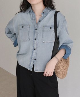 【フレディ&グロスター/FREDY&GLOSTER】のシアーデニムクロップドシャツ 大人の最旬トレンドファッション&コーディネート founy(ファウニー) ファッション Fashion レディースファッション Fashion for Women トップス・カットソー Cut & Sew Tops シャツ・ブラウス・オフィスカジュアル Elegant Blouses & Button-Ups 2026年 2026 2026春夏・S/S Spring/Summer 2026 SS26 おすすめ Recommended / Our Picks クロップド Cropped, Short Length シアー Sheer, See-Through デニム Denim, Jeans Material バランス Balance, Style Balance ポケット Pocket, Pocket Detail ワイド Wide, Wide Fit |ID:prp329100004990135