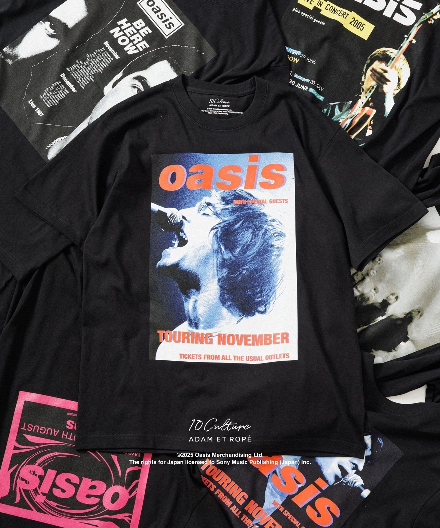 【アダム エ ロペ/ADAM ET ROPE'】の【oasis 10Culture / ADAM ET ROPE 】Tour Poster Design TSH インテリア・キッズ・メンズ・レディースファッション・服の通販 founy(ファウニー) 　ファッション　Fashion　レディースファッション　Fashion for Women　グラフィック　Graphic, Graphic Design　フロント　Front, Front Design　プリント　Print, Printed Pattern　ワーク　Workwear, Utility Style　2025年　2025　2025春夏・S/S　Spring/Summer 2025 SS25　ブラック系(03)|ID: prp329100004990144 ipo3291000000037377756