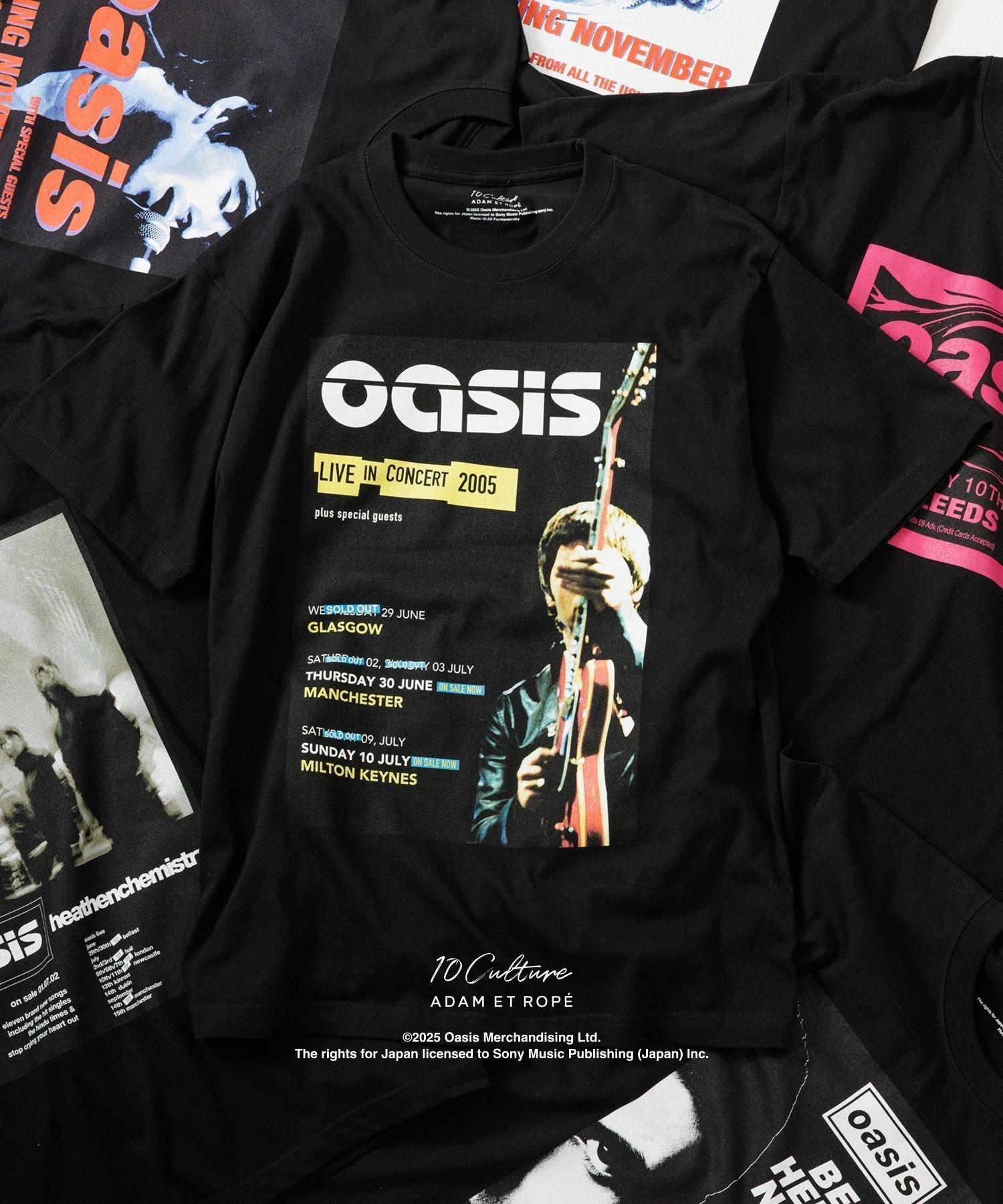 【アダム エ ロペ/ADAM ET ROPE'】の【oasis 10Culture / ADAM ET ROPE 】Tour Poster Design TSH インテリア・キッズ・メンズ・レディースファッション・服の通販 founy(ファウニー) 　ファッション　Fashion　レディースファッション　Fashion for Women　グラフィック　Graphic, Graphic Design　フロント　Front, Front Design　プリント　Print, Printed Pattern　ワーク　Workwear, Utility Style　2025年　2025　2025春夏・S/S　Spring/Summer 2025 SS25　ホワイト系(11)|ID: prp329100004990144 ipo3291000000037377763