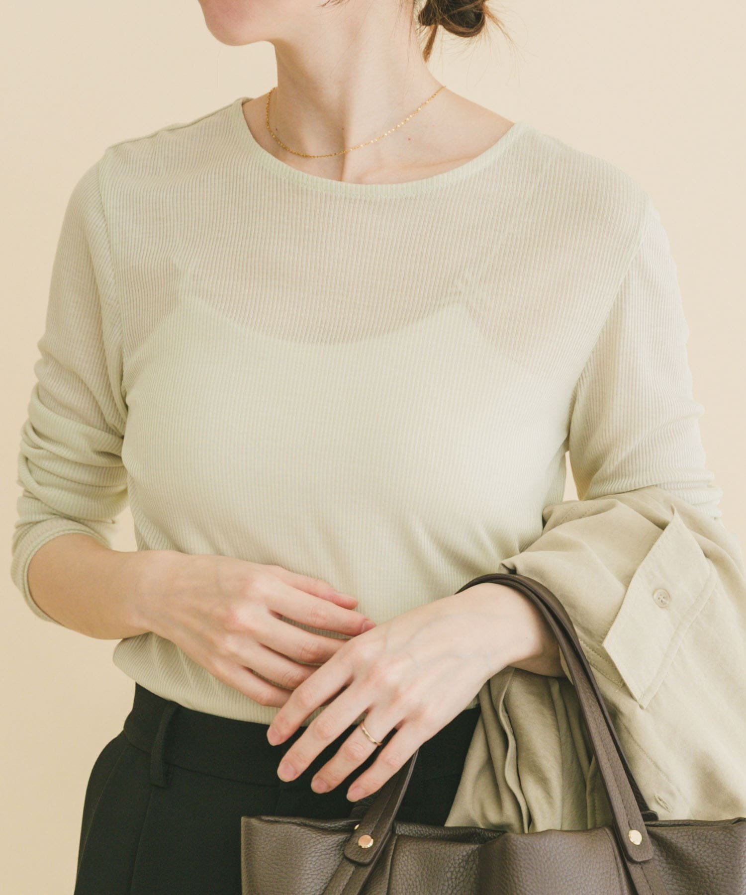 【アイテムズアーバンリサーチ/ITEMS URBAN RESEARCH】のシアーリブロングTシャツ インテリア・キッズ・メンズ・レディースファッション・服の通販 founy(ファウニー) 　ファッション　Fashion　レディースファッション　Fashion for Women　トップス・カットソー　Cut & Sew Tops　シャツ・ブラウス・オフィスカジュアル　Elegant Blouses & Button-Ups　ロングTシャツ・Tシャツ　Longline T-Shirts & Tees　2026年　2026　2026春夏・S/S　Spring/Summer 2026 SS26　インナー　Innerwear　キャミソール　Camisole, Spaghetti Strap Top　シアー　Sheer, See-Through　フィット　Fit, Slim Fit　エレガント 上品　Elegant　夏　Summer　定番　Standard, Basic Item　S/S・春夏　SS, Spring/Summer, Warm Season　ミント|ID: prp329100004990145 ipo3291000000037377779