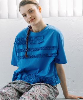 【プードゥドゥ/POU DOU DOU】のランダムフリルボーダーTee 大人の最旬トレンドファッション＆コーディネート founy(ファウニー) ファッション Fashion レディースファッション Fashion for Women イレギュラー Irregular Design スマート Smart, Elegant フリル Frill, Ruffle ランダム Random, Irregular |ID:prp329100004990152