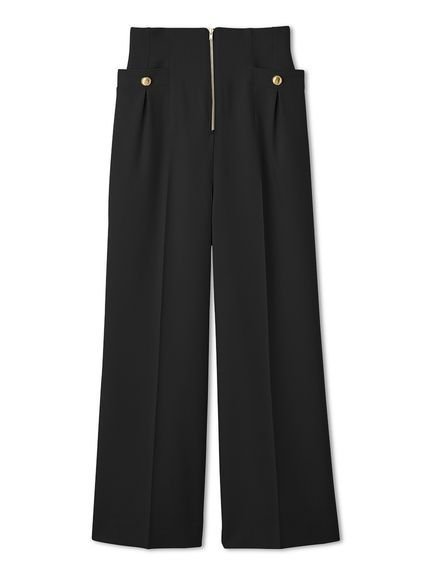 【スナイデル/SNIDEL】のマリンワイドパンツ インテリア・キッズ・メンズ・レディースファッション・服の通販 founy(ファウニー) 　ファッション　Fashion　レディースファッション　Fashion for Women　パンツ　Pants & Trousers　今季　This Season, Current Season　シャーリング　Shirring, Ruched　スマート　Smart, Elegant　センター　Center, Center Line　トレンド　Trend, Trending Now　フィット　Fit, Slim Fit　フロント　Front, Front Design　ポケット　Pocket, Pocket Detail　ワイド　Wide, Wide Fit　BLK[009]|ID: prp329100004990179 ipo3291000000037377987