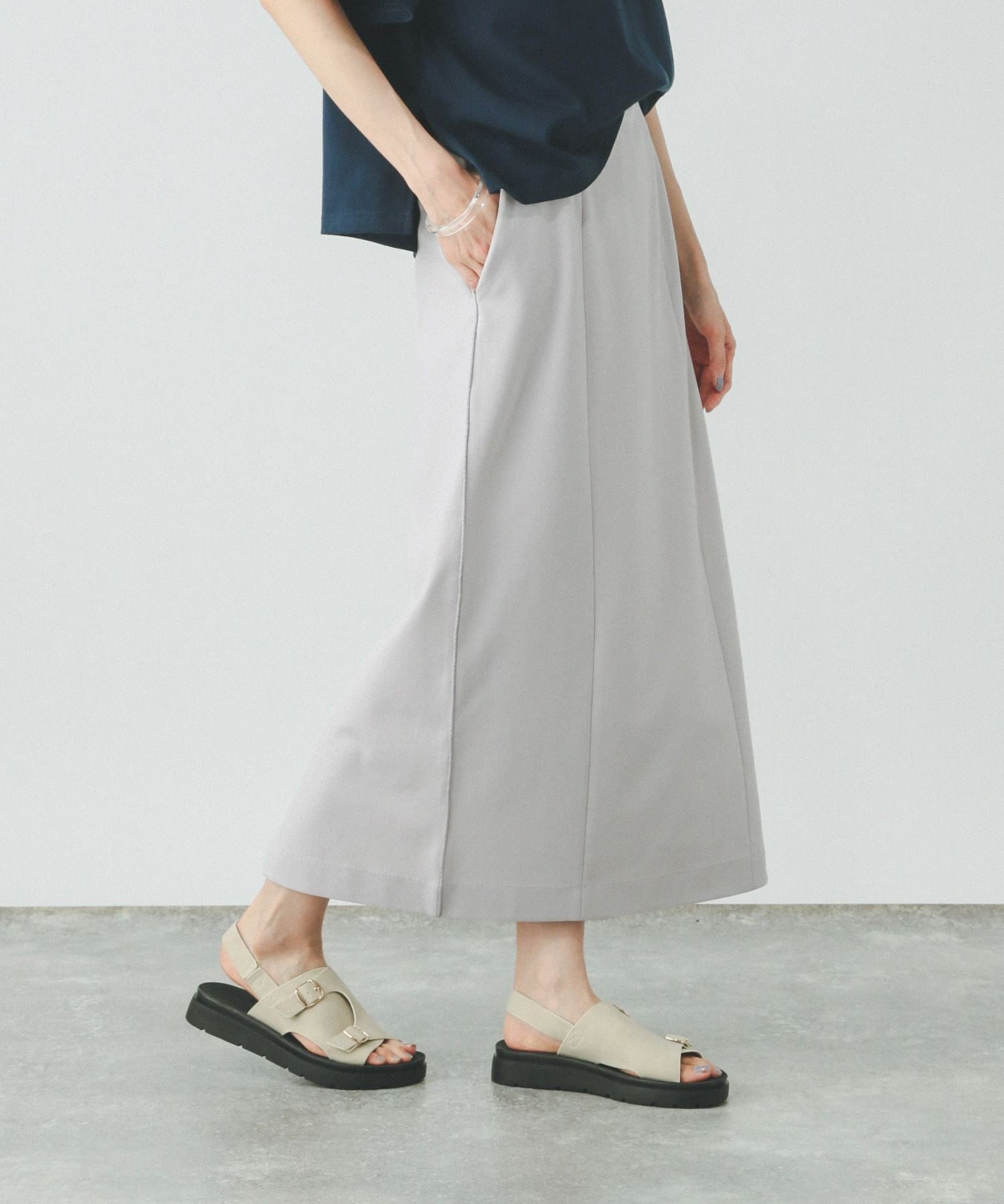 【グローバルワーク/GLOBAL WORK】のウツクシルエットIラインスカート/459966 インテリア・キッズ・メンズ・レディースファッション・服の通販 founy(ファウニー) 　ファッション　Fashion　レディースファッション　Fashion for Women　スカート　Skirts　シンプル　Simple, Minimal　ストレッチ　Stretch, Stretchy Fabric　スリット　Slit, Slit Detail　フラット　Flat, Flat Shoes　フロント　Front, Front Design　人気　Popular, Best Seller　楽ちん　Easy Fit, Comfortable　ライトグレー12|ID: prp329100004990198 ipo3291000000037378094