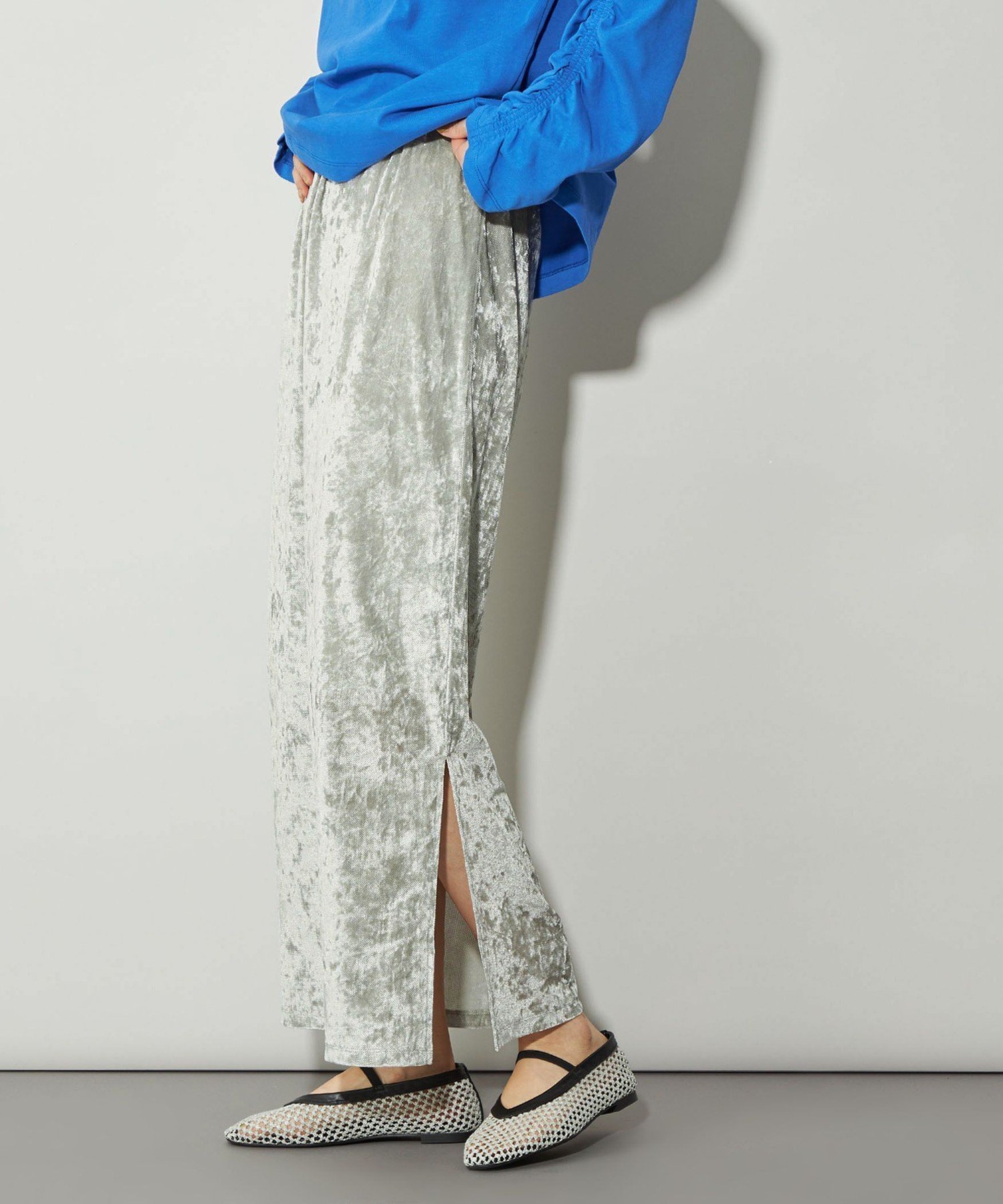 【ユナイテッドアローズ/UNITED ARROWS】のCITEN シアーベロアナロースカート 大人の最旬トレンドファッション＆コーディネート founy(ファウニー) 　ファッション　Fashion　レディースファッション　Fashion for Women　スカート　Skirts　カットソー　Cut and Sewn Top　クラッシュ　Distressed, Crashed Style　シャイニー　Shiny, Glossy Finish　シンプル　Simple, Minimal　スウェット / スエット　Sweatshirt, Sweatwear　スリット　Slit, Slit Detail　チュール　Tulip, Tulip Motif　トレンド　Trend, Trending Now　フィット　Fit, Slim Fit　ベロア　Velour, Soft Velvet　マニッシュ　Mannish, Boyish　ルーズ　Loose, Oversized　A/W・秋冬　Autumn/Winter　アウトレット　Outlet / Clearance　おすすめ　Recommended / Our Picks　 other-1|ID: prp329100004990216 ipo3291000000037378166