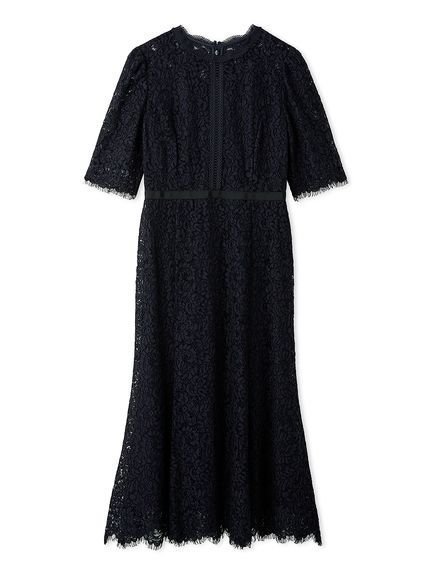 【セルフォード/CELFORD】のコードレースマーメイドドレス インテリア・キッズ・メンズ・レディースファッション・服の通販 founy(ファウニー) 　ファッション　Fashion　レディースファッション　Fashion for Women　ワンピース　Dresses　フォーマル・パーティードレス・結婚式用ドレス　Elegant & Casual Dresses　ウェーブ　Wavy Pattern　カーディガン　Cardigan, Knitwear　ジャケット　Jacket, Outerwear　スカラップ　Scallop, Scalloped Edge　スマート　Smart, Elegant　ドレス　Dress, One-Piece　レース　Lace, Lace Fabric　おすすめ　Recommended / Our Picks　二次会　After Party　NVY[089]|ID: prp329100004990245 ipo3291000000037378306