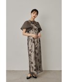 【ビーフラット/bflat】のサーキュラースリーブフラワードレス 花柄 結婚式 成人式 同窓会 二次会 ブラウン|ID: prp329100004990247 ipo3291000000037378318