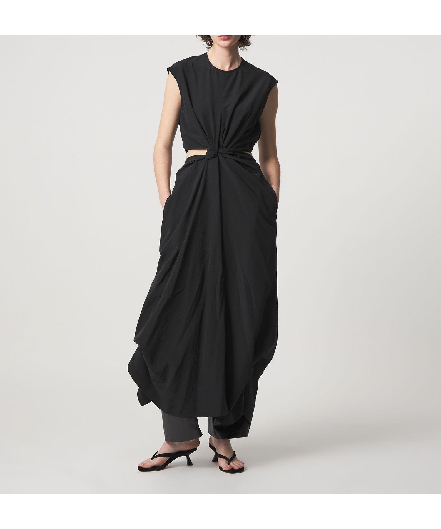 【ビューティ&ユース ユナイテッドアローズ/BEAUTY&YOUTH / UNITED ARROWS】の6(ROKU) セパレートライク ワンピース インテリア・キッズ・メンズ・レディースファッション・服の通販 founy(ファウニー) 　ファッション　Fashion　レディースファッション　Fashion for Women　ワンピース　Dresses　セパレート　Separate, Two-Piece　バルーン　Balloon, Balloon Silhouette　フォルム　Silhouette, Form　マキシ　Maxi, Full Length　モダン　Modern, Contemporary　BLACK|ID: prp329100004990249 ipo3291000000037378323