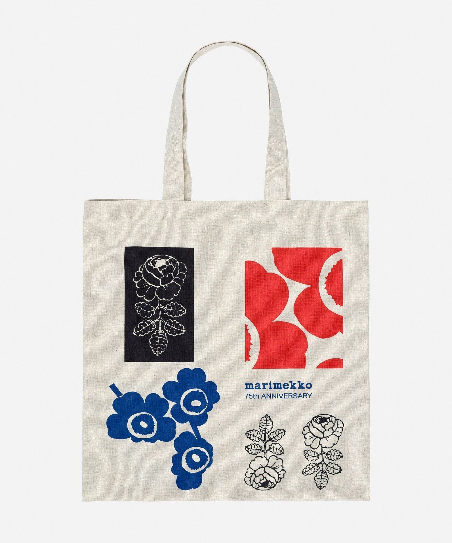 【マリメッコ/marimekko】の【日本限定】Vankka Anniversary トートバッグ インテリア・キッズ・メンズ・レディースファッション・服の通販 founy(ファウニー) 　ファッション　Fashion　レディースファッション　Fashion for Women　バッグ　Bags　人気　Popular, Best Seller　旅行　Travel　オフホワイト×ブルー×レッド|ID: prp329100004990268 ipo3291000000037378413