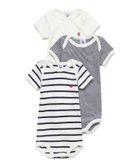 【プチバトー/PETIT BATEAU / KIDS】の半袖ボディ3枚組 大人の最旬トレンドファッション＆コーディネート founy(ファウニー) ファッション Fashion キッズファッション Fashion for Kids おすすめ Recommended / Our Picks アンダー Underwear Essentials ギフト プレゼント Gift / Present ベーシック Basic, Essential ボーダー Border, Stripe 半袖 Short Sleeve, Half Sleeve 無地 Plain, Solid Color thumbnail カラー1|ID: prp329100004990334 ipo3291000000037378722