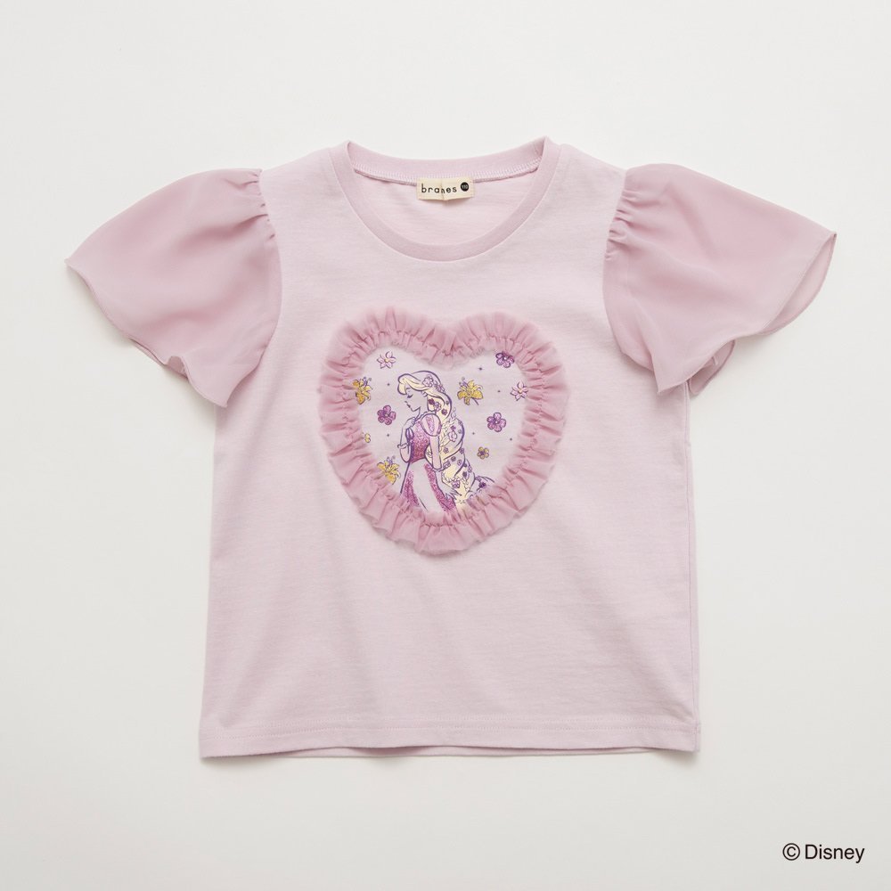 【ブランシェス/branshes / KIDS】の【DisneyCollection/ディズニーコレクション】フリルモチーフ半袖Tシャツ インテリア・キッズ・メンズ・レディースファッション・服の通販 founy(ファウニー) 　ファッション　Fashion　キッズファッション　Fashion for Kids　キャラクター　Character, Licensed Characters　ギフト プレゼント　Gift / Present　コレクション　Collection, Seasonal Line　シフォン　Chiffon, Lightweight Fabric　フリル　Frill, Ruffle　マーメイド　Mermaid, Fishtail Silhouette　モチーフ　Motif, Design Theme　ラベンダー　Lavender　半袖　Short Sleeve, Half Sleeve　ラベンダー|ID: prp329100004990384 ipo3291000000037378910