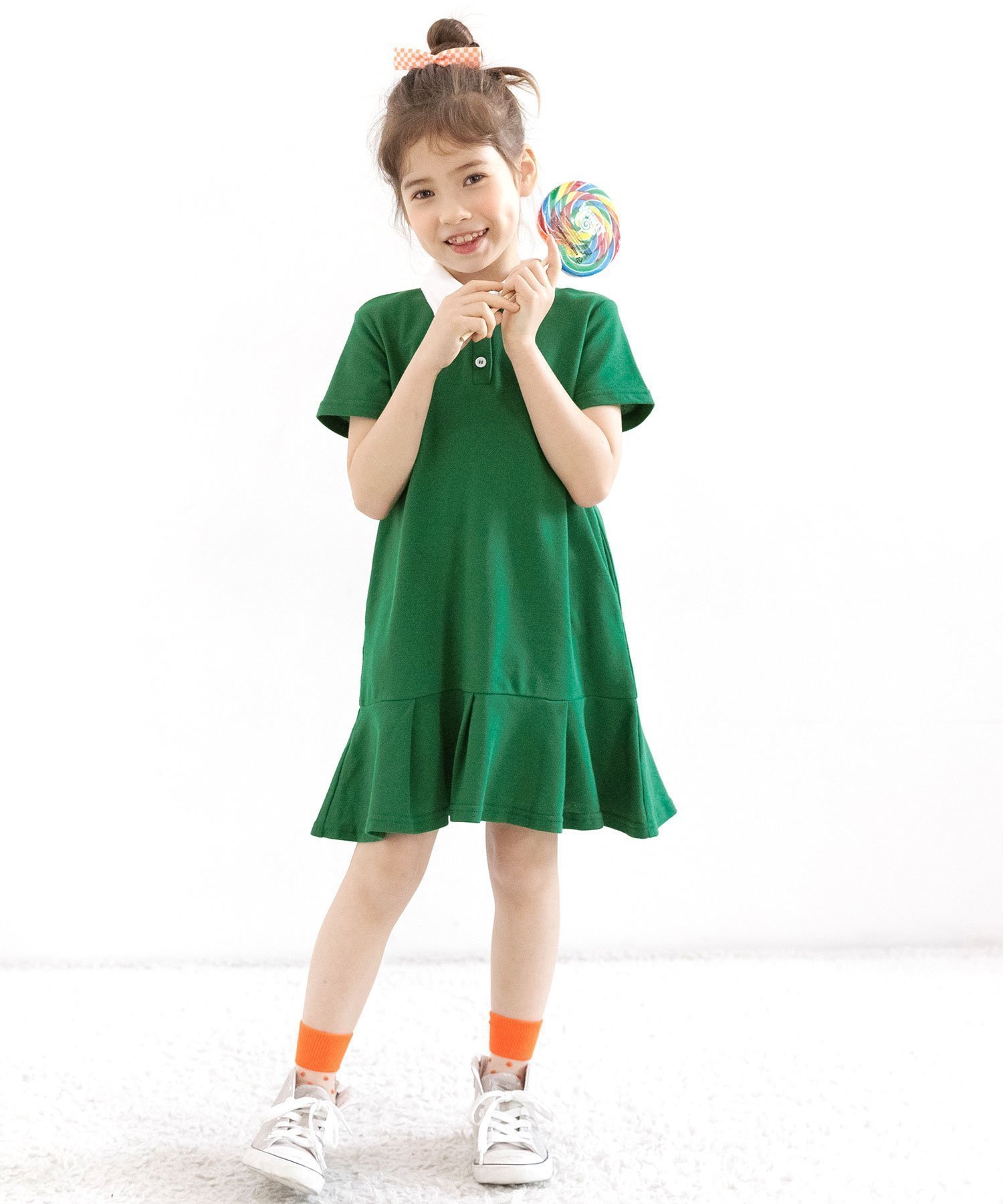 【その他のブランド/Other】のポロシャツワンピース ポケット 襟 衿 子供服 キッズ 女の子 Bee インテリア・キッズ・メンズ・レディースファッション・服の通販 founy(ファウニー) 　ファッション　Fashion　キッズファッション　Fashion for Kids　ワンピース　Dresses　トレンド　Trend, Trending Now　フレア　Flare, Flared　ポケット　Pocket, Pocket Detail　ポロシャツ　Polo Shirt, Collared Tee　グリーン|ID: prp329100004990451 ipo3291000000037379203