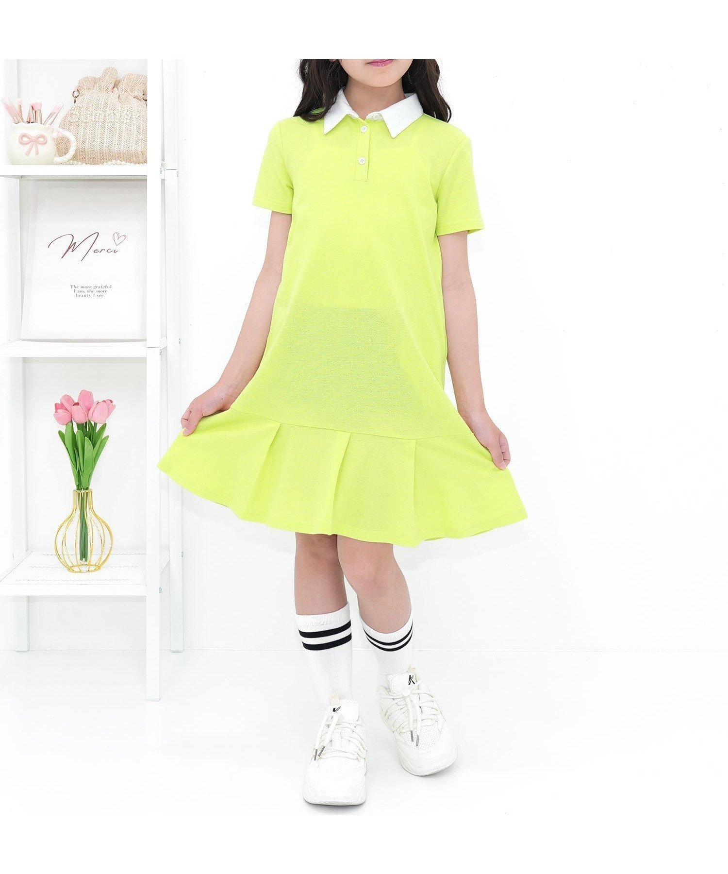 【その他のブランド/Other】のポロシャツワンピース ポケット 襟 衿 子供服 キッズ 女の子 Bee インテリア・キッズ・メンズ・レディースファッション・服の通販 founy(ファウニー) 　ファッション　Fashion　キッズファッション　Fashion for Kids　ワンピース　Dresses　トレンド　Trend, Trending Now　フレア　Flare, Flared　ポケット　Pocket, Pocket Detail　ポロシャツ　Polo Shirt, Collared Tee　ライトミント|ID: prp329100004990451 ipo3291000000037379209