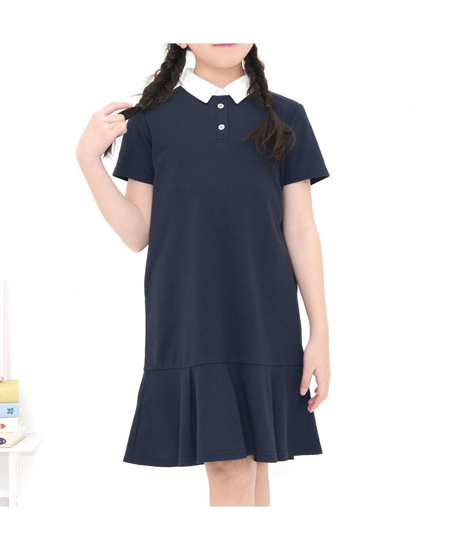 【その他のブランド/Other】のポロシャツワンピース ポケット 襟 衿 子供服 キッズ 女の子 Bee インテリア・キッズ・メンズ・レディースファッション・服の通販 founy(ファウニー) 　ファッション　Fashion　キッズファッション　Fashion for Kids　ワンピース　Dresses　トレンド　Trend, Trending Now　フレア　Flare, Flared　ポケット　Pocket, Pocket Detail　ポロシャツ　Polo Shirt, Collared Tee　ネイビー|ID: prp329100004990451 ipo3291000000037379210