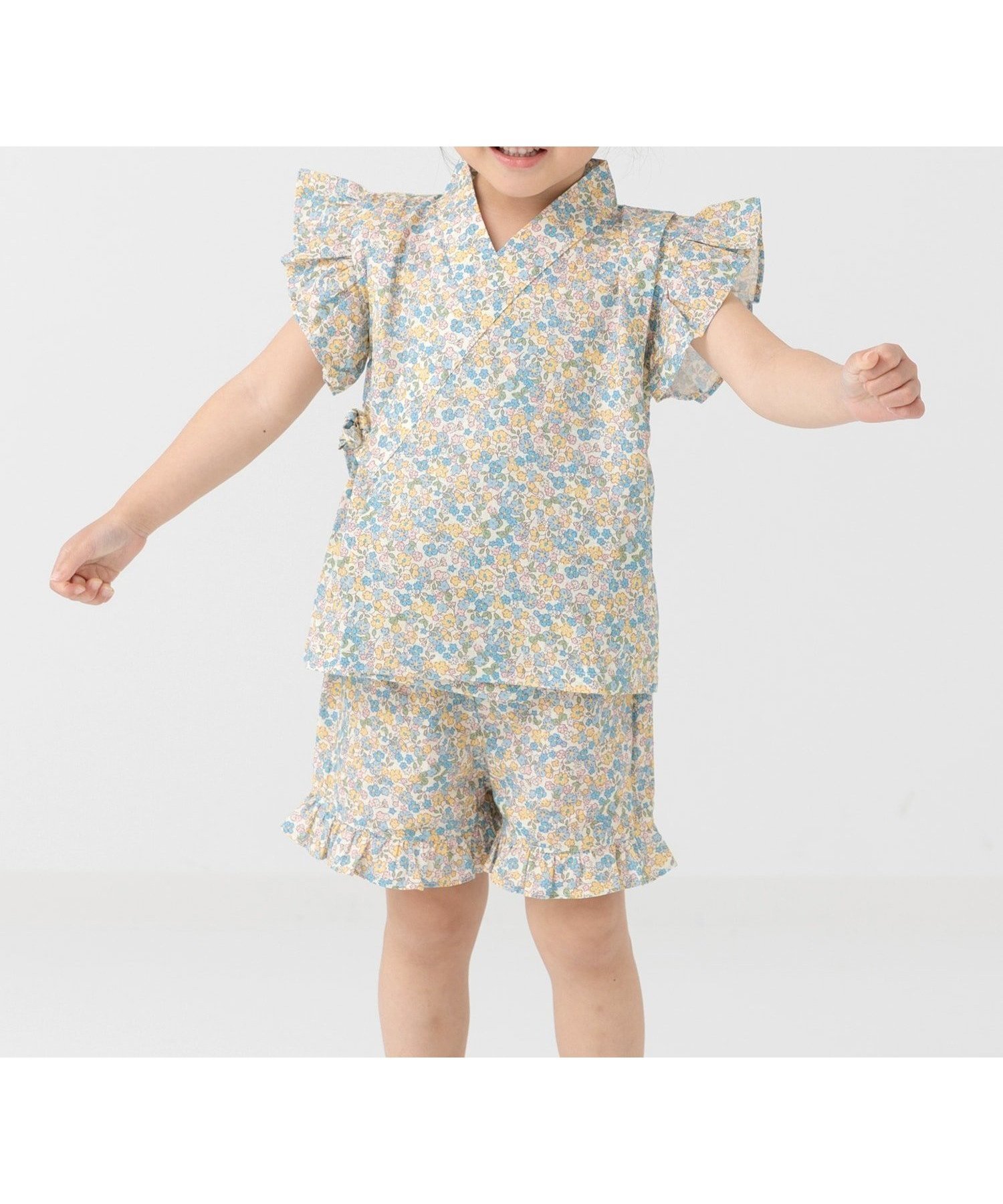 【チルツー/chil2 / KIDS】のフリル甚平上下セット インテリア・キッズ・メンズ・レディースファッション・服の通販 founy(ファウニー) 　ファッション　Fashion　キッズファッション　Fashion for Kids　フリル　Frill, Ruffle　F小花|ID: prp329100004990458 ipo3291000000037379231
