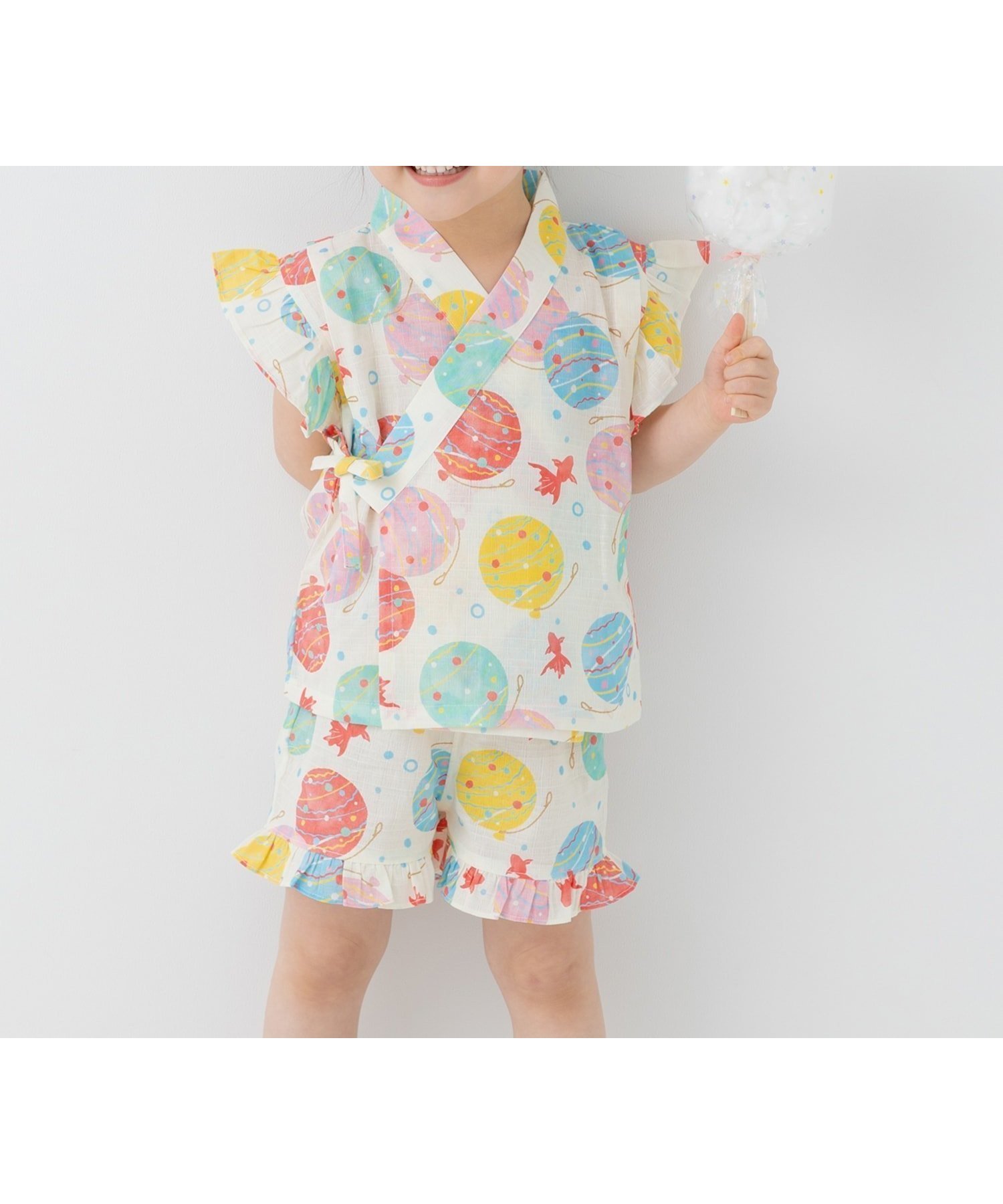 【チルツー/chil2 / KIDS】のフリル甚平上下セット インテリア・キッズ・メンズ・レディースファッション・服の通販 founy(ファウニー) 　ファッション　Fashion　キッズファッション　Fashion for Kids　フリル　Frill, Ruffle　Gヨーヨー|ID: prp329100004990458 ipo3291000000037379232