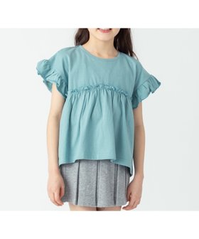 【エバ―クローゼット/ever closet / KIDS】のガールズ Tシャツ トップス 半袖 綿 コットン フリル 女の子 子供 子供服 大人の最旬トレンドファッション＆コーディネート founy(ファウニー) ファッション Fashion キッズファッション Fashion for Kids トップス・カットソー Cut & Sew Tops イエロー Yellow オレンジ Orange トレンド Trend, Trending Now フリル Frill, Ruffle 半袖 Short Sleeve, Half Sleeve ラベンダー Lavender 再入荷 Restock / Back in Stock 夏 Summer |ID:prp329100004990596