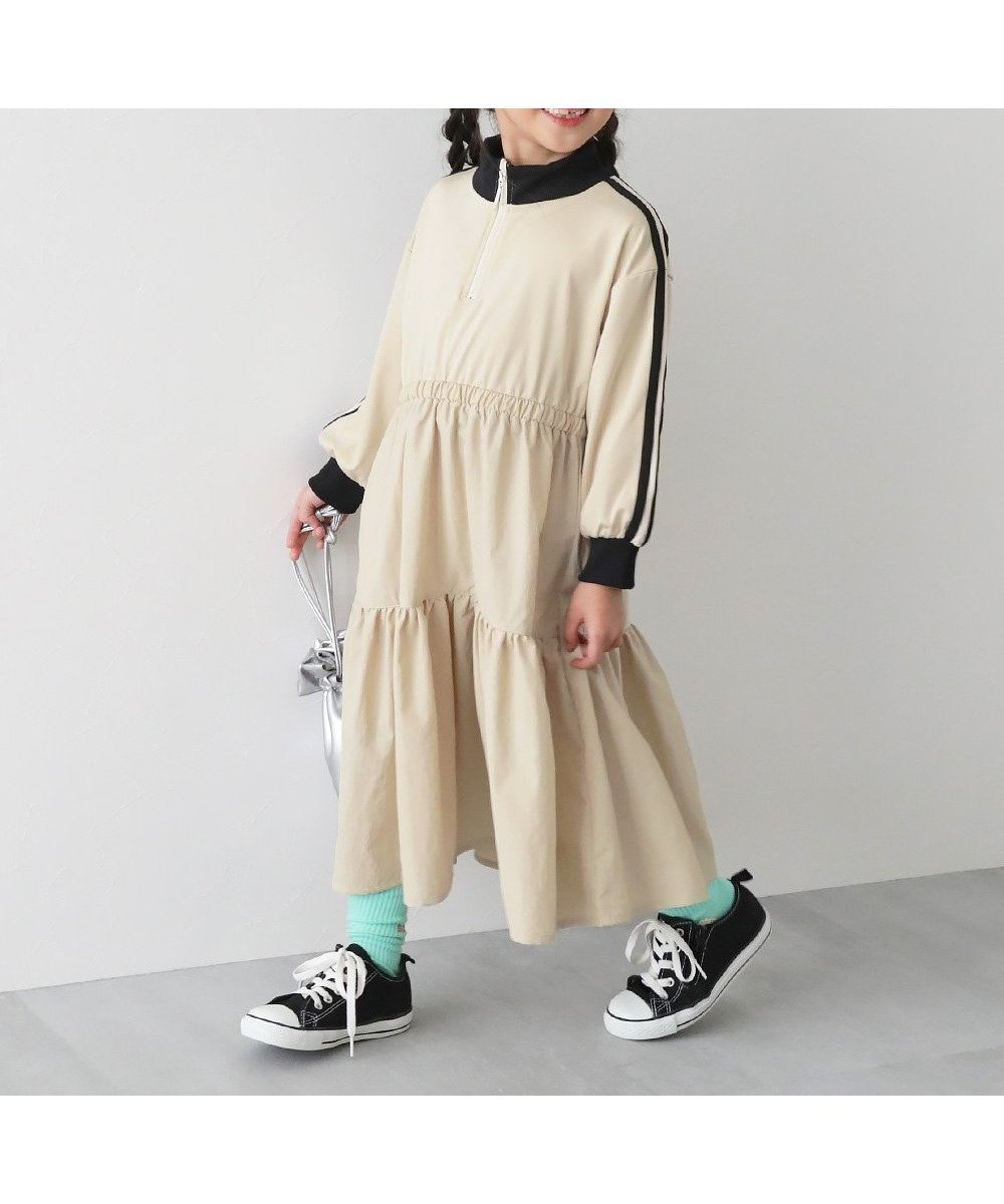 【デビロック/devirock / KIDS】のサイドライン ハーフジップ トラック ティアードワンピース 子供服 キッズ 26SS インテリア・キッズ・メンズ・レディースファッション・服の通販 founy(ファウニー) 　ファッション　Fashion　キッズファッション　Fashion for Kids　ワンピース　Dresses　キャップ　Cap, Baseball Cap　スニーカー　Sneakers, Trainers　ティアードワンピース　Tiered Dress, Flared Dress　トレンド　Trend, Trending Now　おすすめ　Recommended / Our Picks　2026年　2026　2026春夏・S/S　Spring/Summer 2026 SS26　アイボリー|ID: prp329100004990609 ipo3291000000037380593