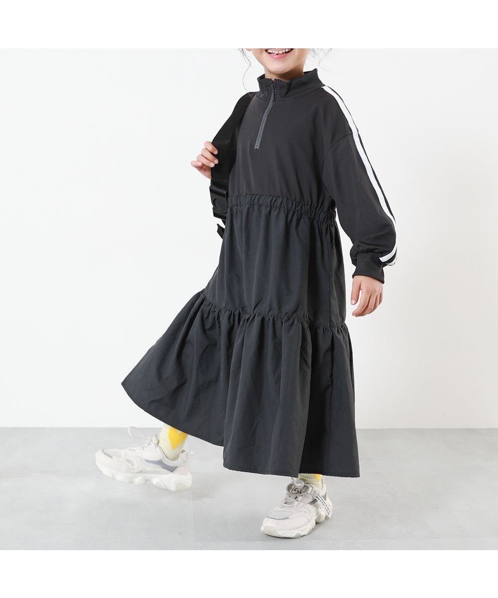 【デビロック/devirock / KIDS】のサイドライン ハーフジップ トラック ティアードワンピース 子供服 キッズ 26SS インテリア・キッズ・メンズ・レディースファッション・服の通販 founy(ファウニー) 　ファッション　Fashion　キッズファッション　Fashion for Kids　ワンピース　Dresses　キャップ　Cap, Baseball Cap　スニーカー　Sneakers, Trainers　ティアードワンピース　Tiered Dress, Flared Dress　トレンド　Trend, Trending Now　おすすめ　Recommended / Our Picks　2026年　2026　2026春夏・S/S　Spring/Summer 2026 SS26　スミクロ|ID: prp329100004990609 ipo3291000000037380594